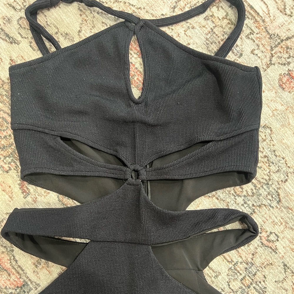 PatBo Black Asterisk Cutout Stretch-Knit Maxi Dress Size 2 / XS - Picture 6 of 9